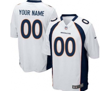 Men's Nike Denver Broncos Customized White Game Jersey