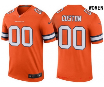 Women's Denver Broncos Orange Custom Color Rush Legend NFL Nike Limited Jersey