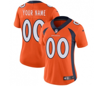 Women's Nike Denver Broncos Home Orange Customized Vapor Untouchable Player Limited Jersey