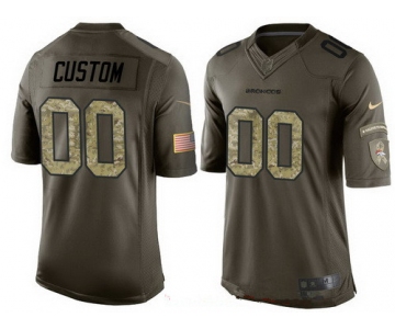 Youth Denver Broncos Custom Olive Camo Salute To Service Veterans Day NFL Nike Limited Jersey