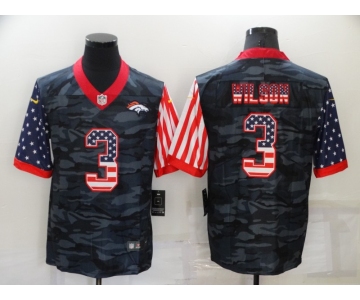 Men's Denver Broncos #3 Russell Wilson USA Camo 2020 Salute To Service Stitched NFL Nike Limited Jersey