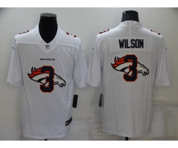 Men's Denver Broncos #3 Russell Wilson White 2020 Shadow Logo Vapor Untouchable Stitched NFL Nike Limited Jersey