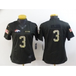 Women's Denver Broncos #3 Russell Wilson Black Anthracite Salute To Service Stitched NFL Nike Limited Jersey