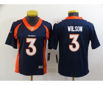 Women's Denver Broncos #3 Russell Wilson Navy Blue 2022 Vapor Untouchable Stitched NFL Nike Limited Jersey