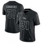 Men's Denver Broncos #31 Justin Simmons Black Reflective Limited Stitched Football Jersey