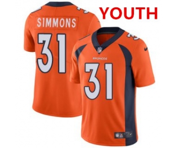 Nike Broncos #31 Justin Simmons Orange Team Color Youth Stitched NFL Vapor Untouchable Limited Jersey