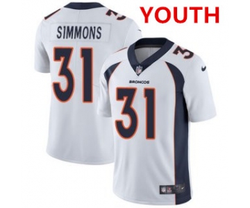 Nike Broncos #31 Justin Simmons White Youth Stitched NFL Vapor Untouchable Limited Jersey