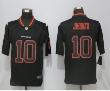 Men's Denver Broncos #10 Jerry Jeudy 2020 Black Lights Out Color Rush Stitched NFL Nike Limited Jersey
