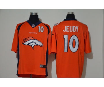 Men's Denver Broncos #10 Jerry Jeudy Orange 2020 Big Logo Number Vapor Untouchable Stitched NFL Nike Fashion Limited Jersey