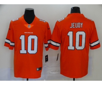 Men's Denver Broncos #10 Jerry Jeudy Orange 2020 Color Rush Stitched NFL Nike Limited Jersey