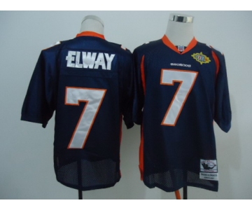 Denver Broncos #7 John Elway Blue Super Bowl Throwback Jersey