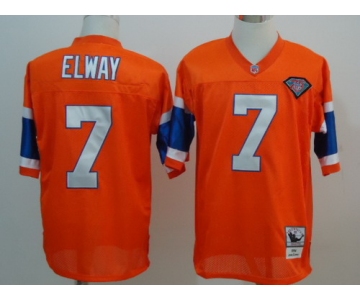 Denver Broncos #7 John Elway Orange Throwback 75TH Jersey