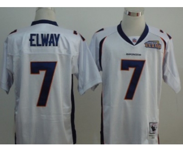 Denver Broncos #7 John Elway White Super Bowl Throwback Jersey