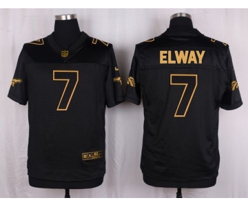 Nike Broncos #7 John Elway Black Men's Stitched NFL Elite Pro Line Gold Collection Jersey