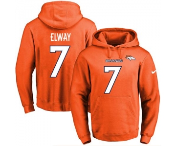 Nike Broncos #7 John Elway Orange Name & Number Pullover NFL Hoodie