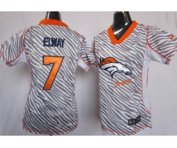 Nike Denver Broncos #7 John Elway 2012 Womens Zebra Fashion Jersey