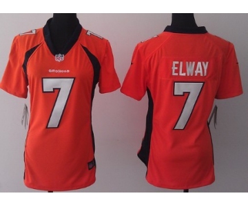 Nike Denver Broncos #7 John Elway 2013 Orange Game Womens Jersey