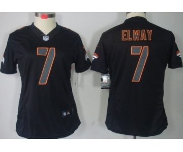 Nike Denver Broncos #7 John Elway Black Impact Limited Womens Jersey