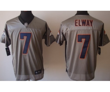 Nike Denver Broncos #7 John Elway Gray Shadow Elite Jersey