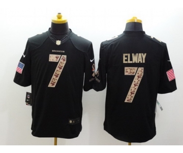 Nike Denver Broncos #7 John Elway Salute to Service Black Limited Jersey