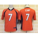 Youth Denver Broncos #7 John Elway Orange Retired Player NFL Nike Game Jersey