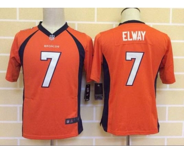 Youth Denver Broncos #7 John Elway Orange Retired Player NFL Nike Game Jersey