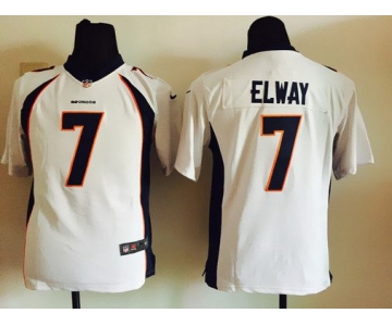 Youth Denver Broncos #7 John Elway White Retired Player NFL Nike Game Jersey