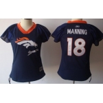 Denver Broncos #18 Peyton Manning 2011 Blue Womens Field Flirt Fashion Jersey