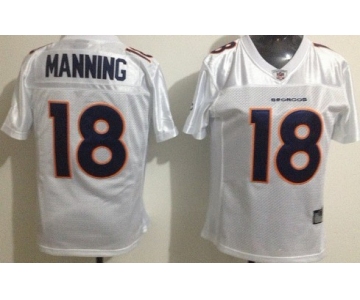 Denver Broncos #18 Peyton Manning 2011 White Stitched Womens Jersey