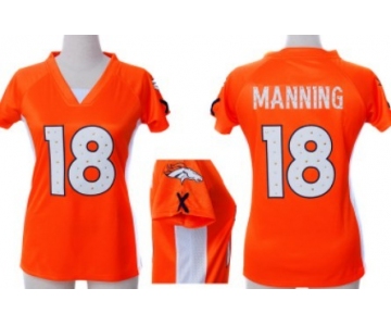 Nike Denver Broncos #18 Peyton Manning 2012 Orange Womens Draft Him II Top Jersey