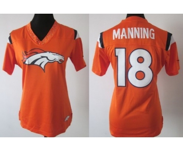 Nike Denver Broncos #18 Peyton Manning 2012 Orange Womens Field Flirt Fashion Jersey