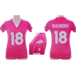 Nike Denver Broncos #18 Peyton Manning 2012 Pink Womens Draft Him II Top Jersey