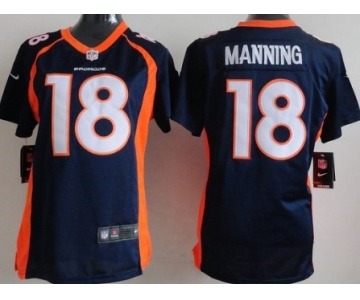 Nike Denver Broncos #18 Peyton Manning 2013 Blue Game Womens Jersey