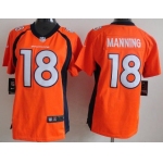 Nike Denver Broncos #18 Peyton Manning 2013 Orange Game Womens Jersey