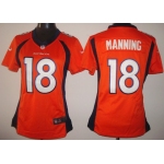 Nike Denver Broncos #18 Peyton Manning 2013 Orange Limited Womens Jersey