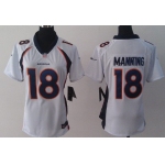 Nike Denver Broncos #18 Peyton Manning 2013 White Game Womens Jersey