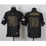 Nike Denver Broncos #18 Peyton Manning 2014 All Black/Gold Elite Jersey