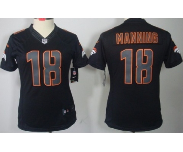 Nike Denver Broncos #18 Peyton Manning Black Impact Limited Womens Jersey