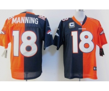 Nike Denver Broncos #18 Peyton Manning Blue/Orange Two Tone Elite Jersey