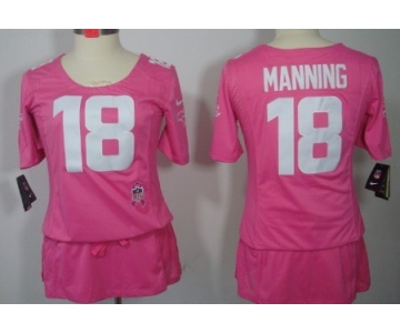 Nike Denver Broncos #18 Peyton Manning Breast Cancer Awareness Pink Womens Jersey