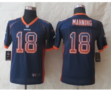 Nike Denver Broncos #18 Peyton Manning Drift Fashion Blue Kids Jersey
