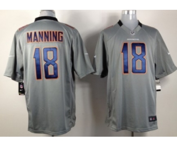 Nike Denver Broncos #18 Peyton Manning Gray Game Jersey