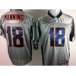 Nike Denver Broncos #18 Peyton Manning Gray Shadow Elite Jersey