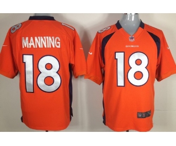 Nike Denver Broncos #18 Peyton Manning Orange Game Jersey