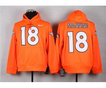 Nike Denver Broncos #18 Peyton Manning Orange Hoodie