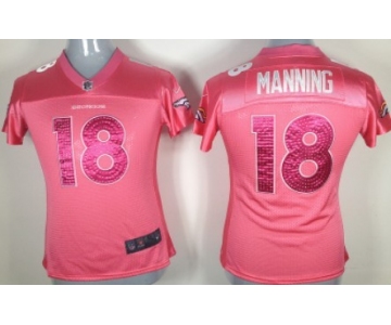 Nike Denver Broncos #18 Peyton Manning Pink Sweetheart Diamond Womens Jersey