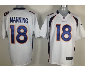 Nike Denver Broncos #18 Peyton Manning White Game Jersey