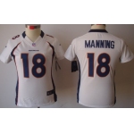 Nike Denver Broncos #18 Peyton Manning White Limited Womens Jersey