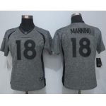 Women's Denver Broncos #18 Peyton Manning Gray Gridiron Nike NFL Limited Jersey
