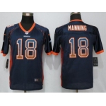Youth Denver Broncos #18 Peyton Manning Navy Blue Drift Fashion Stitched Nike NFL Football Jersey